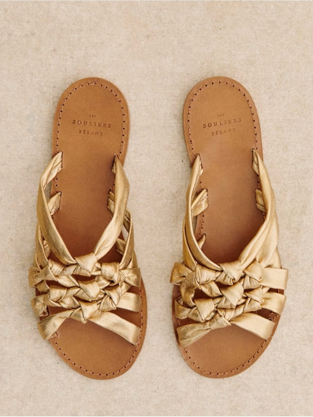 NIB Sézane Ines Low Mules. Gold/Size 5